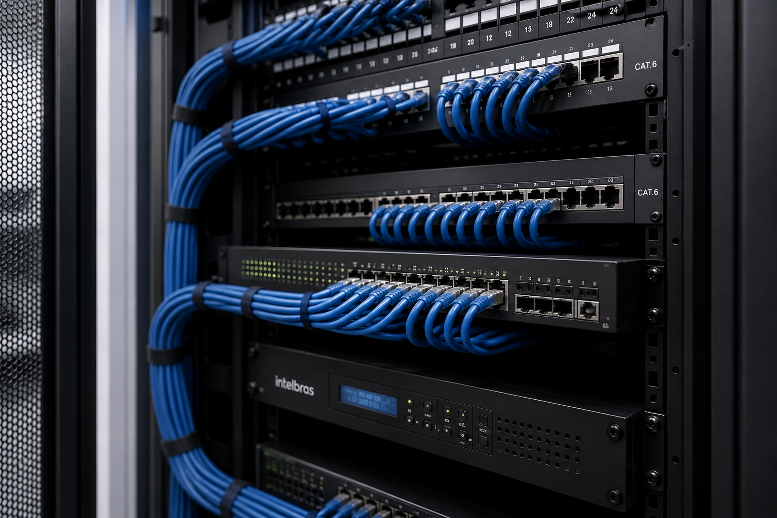 Cabeamento estruturado Cat6 e infraestrutura de rede